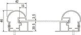 ビルボード 640KK ハーフパイプ型屋外看板フレームの断面寸法図｜誉PRINTING