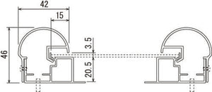 ビルボード 640KK ハーフパイプ型屋外看板フレームの断面寸法図｜誉PRINTING