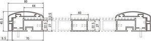 ビルボード 650KK 幅広大型屋外看板フレームの断面寸法図｜誉PRINTING