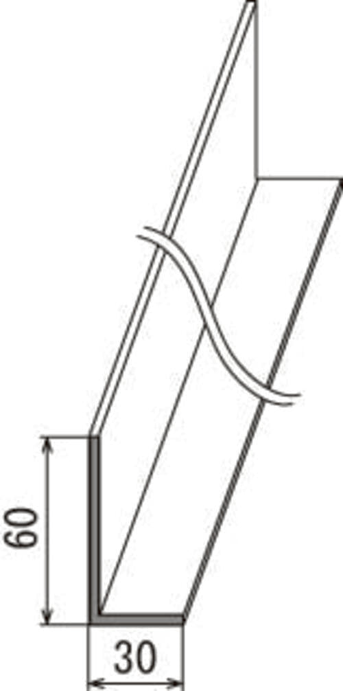 看板用壁面取付アングル L型アルミアングル寸法図｜誉PRINTING