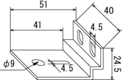 看板用壁面取付金具 フレーム固定金具の寸法図｜誉PRINTING