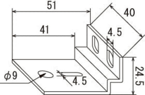 看板用壁面取付金具 フレーム固定金具の寸法図｜誉PRINTING