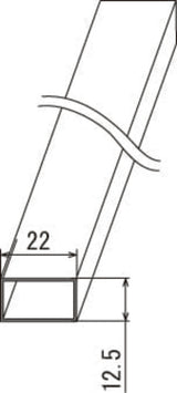 看板用補強角パイプ 22×12.5mm断面寸法図｜誉PRINTING