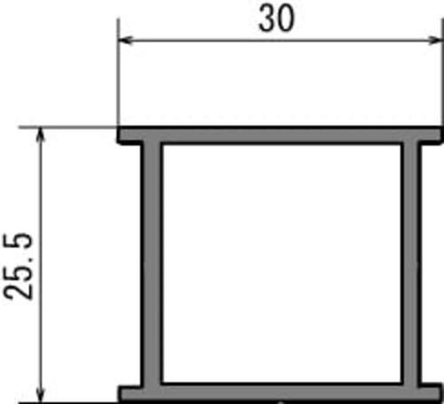 看板用中桟 30×25.5mm アルミフレーム断面図｜誉PRINTING