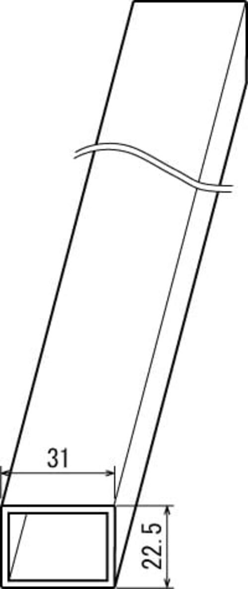 大型看板用金具 673用金具 22×12.5mm補強角パイプ 断面図｜誉PRINTING
