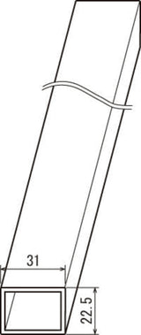 大型看板用金具 673用金具 22×12.5mm補強角パイプ 断面図｜誉PRINTING