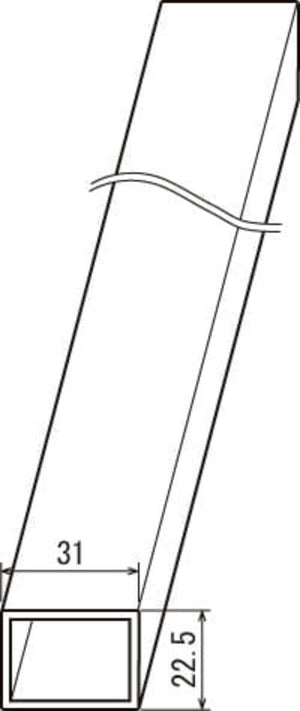 大型看板用金具 673用金具 22×12.5mm補強角パイプ 断面図｜誉PRINTING
