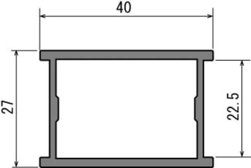 大型看板用金具 673用金具 40×27mm中桟用アルミ部材 断面図｜誉PRINTING