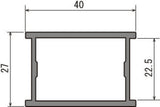 大型看板用金具 673用金具 40×27mm中桟用アルミ部材 断面図｜誉PRINTING