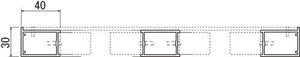 大型看板用土台フレーム 673KK 中桟取付部の断面寸法図｜誉PRINTING