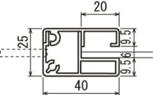 突き出しピクトサイン 7D707 小型室名札 両面表示 フレーム断面寸法・構造図｜誉PRINTING