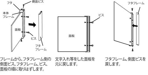 突き出しピクトサイン 7D707 両面表示 面板の取り外し・交換方法｜誉PRINTING