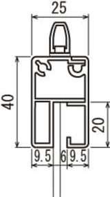 ワイヤー吊り下げサイン 7S707 店舗案内向け両面表示 フレーム断面寸法・構造図｜誉PRINTING