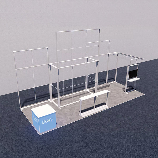 セットディスプレイ セゴライトボックス（内照式バックパネル）R【3〜4小間用（8ｍ×3ｍ）】