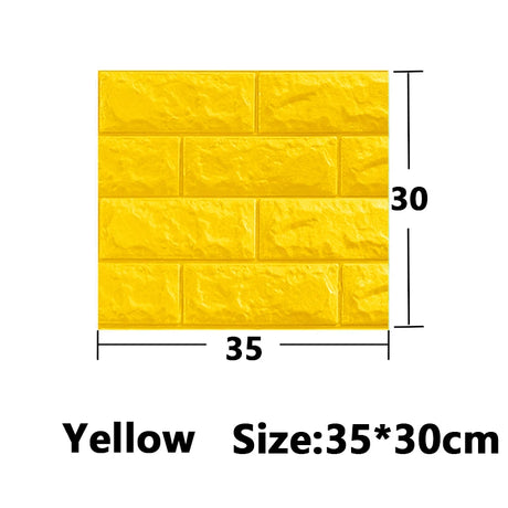 【DIY用】３Dモルタルレンガ風ステッカー 35cmx30cm(12pcs）