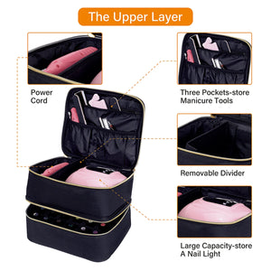 |イベント・ノベルティ用品 | 2段式ネイル・コスメ用収納用バック | W24×H18×D21cm