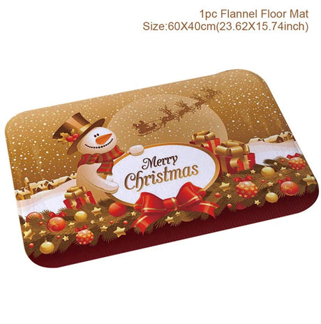 【インテリア用品】クリスマス柄プリント玄関マット