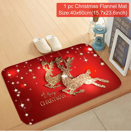 【インテリア用品】クリスマス柄プリント玄関マット