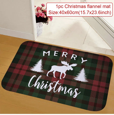 【インテリア用品】クリスマス柄プリント玄関マット