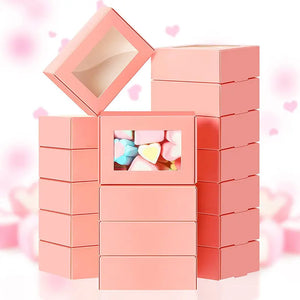 |イベント・ノベルティ用品 |クラフト紙 透明窓付きギフトボックス | W8.5xH3xD6cm