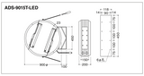 LED突出看板 丸型 ADS-9015T-LED φ900 寸法図・取付金具詳細