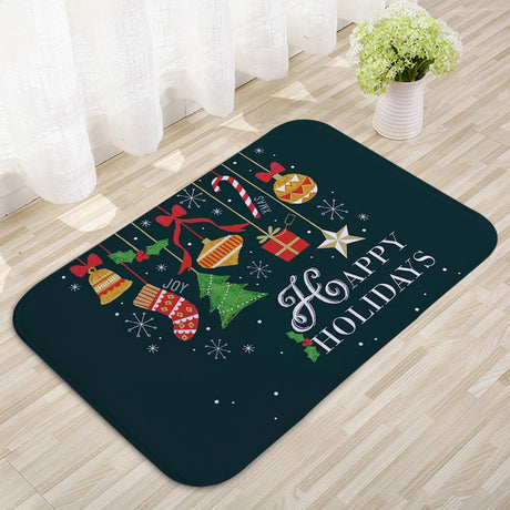 【インテリア用品】クリスマス柄プリント玄関マット