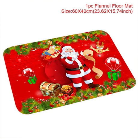 【インテリア用品】クリスマス柄プリント玄関マット