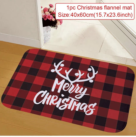 【インテリア用品】クリスマス柄プリント玄関マット
