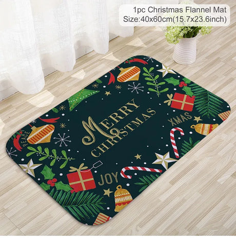 【インテリア用品】クリスマス柄プリント玄関マット