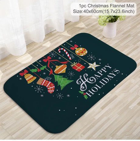 【インテリア用品】クリスマス柄プリント玄関マット