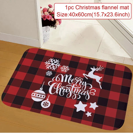 【インテリア用品】クリスマス柄プリント玄関マット