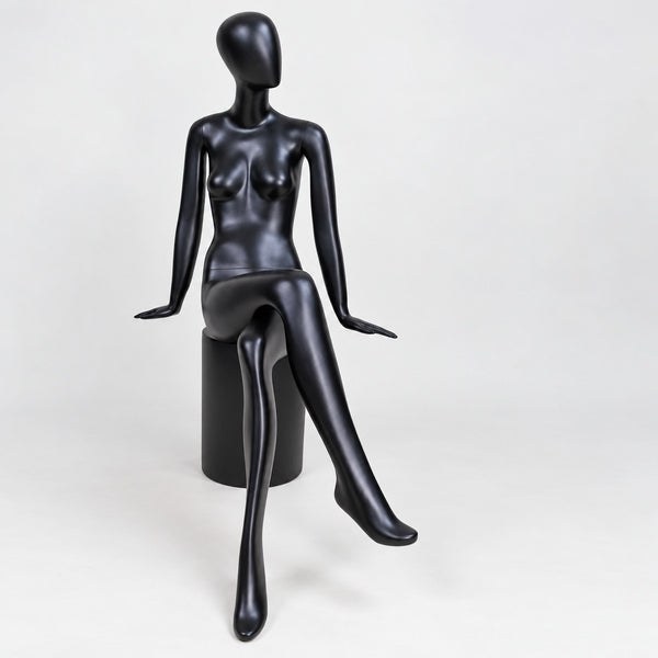 ファッションマネキン 女性 卵型ヘッド 全身 5ポーズ（脚クロス・座りあり）｜アパレル店舗のディスプレイに