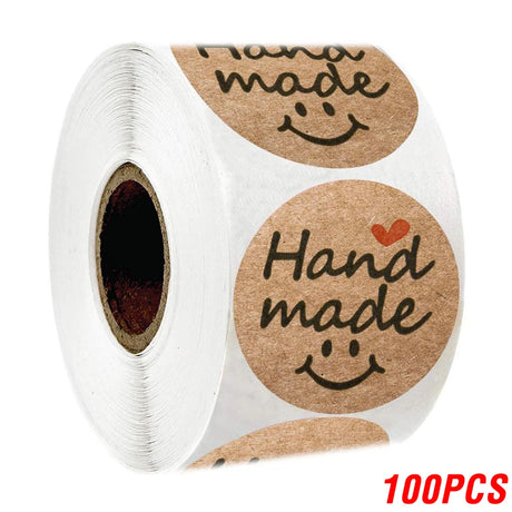 |イベント・ノベルティ用品 |ナチュラルクラフト円形ステッカー100・500枚 | 直径2.5c