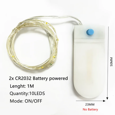 【イベント・クリスマス装飾】選べる電源！LEDストリングガーランドライト(1M/2M/5M/10M)