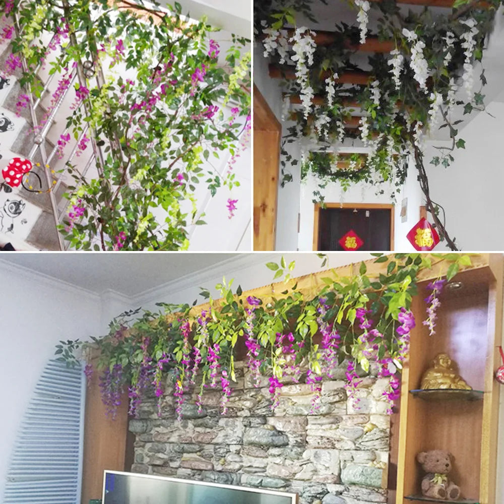 パーティー・インテリア装飾｜造花藤の花ガーランド(1.8M)