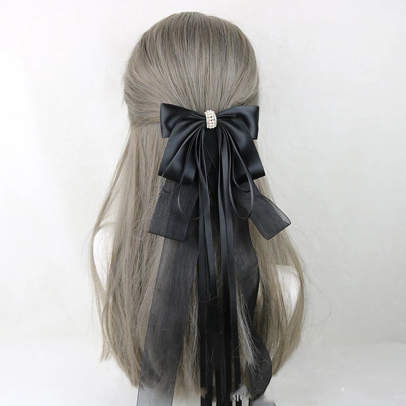 イベント・ハロウィングッズ｜メイド風 特大リボンヘアアクセサリー