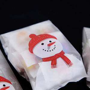 イベント・クリスマス装飾｜ビニール製スノーマン柄ギフトバック(50個入 )