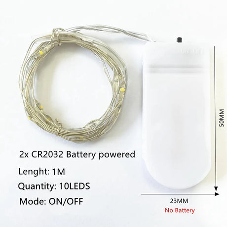 【イベント・クリスマス装飾】選べる電源！LEDストリングガーランドライト(1M/2M/5M/10M)