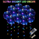 LEDライト付き透明ボボバルーン10個セット