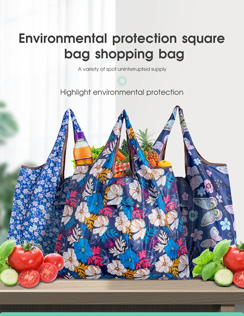 |ノベルティ用品 | コンパクト収納 プリントエコバッグ | 65cm×55c