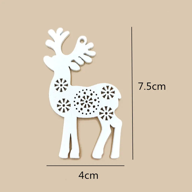 イベント・クリスマス装飾｜木製シカのオーナメントセット(10個入)