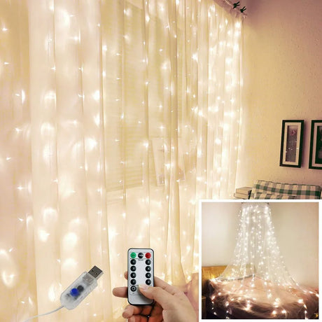 3m LEDカーテンライト クリスマスデコレーション用