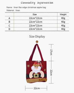 イベント・クリスマス装飾｜ふわふわ3Dアップリケ付きバッグ(1個/4個/10個)