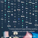 イベント・クリスマス装飾｜虹色ホログラフィックガーランド