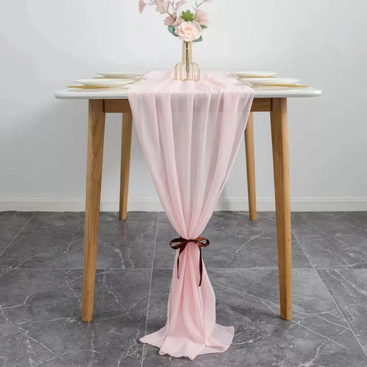 ロマンチックシフォンテーブルランナー 70x300CM
