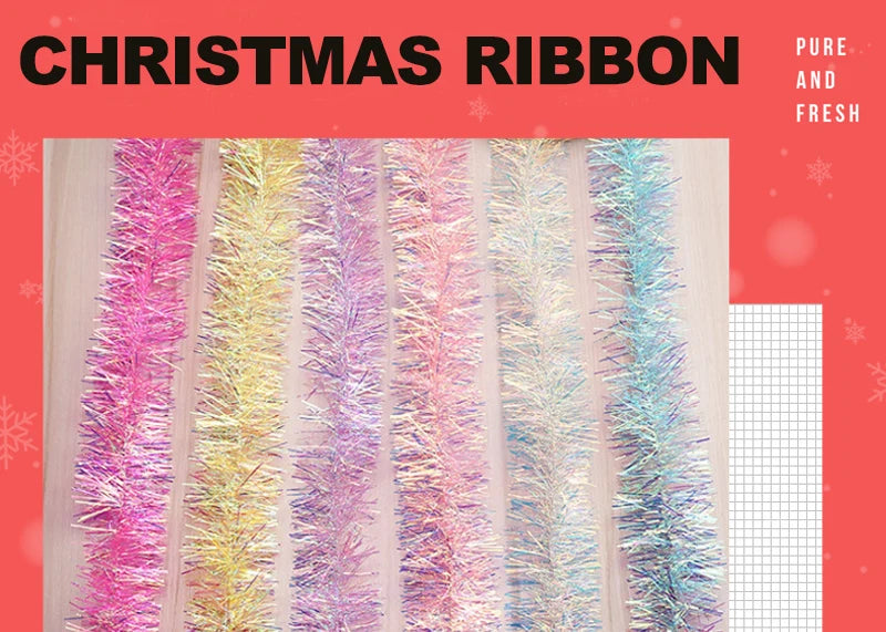 イベント・クリスマス装飾｜2個入り 2m カラフルホイルタッセルガーランド