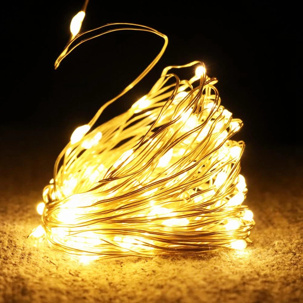 イベント・クリスマス装飾｜選べる電源！LEDストリングガーランドライト(1M/2M/5M/10M)