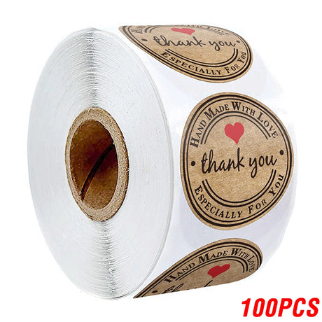 |イベント・ノベルティ用品 |ナチュラルクラフト円形ステッカー100・500枚 | 直径2.5c