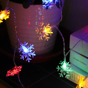 イベント・クリスマス装飾｜スノーフレークLEDフェアリーライト ガーランド