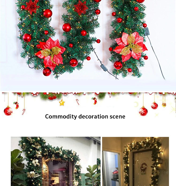 イベント・クリスマス装飾｜LED付き2.7mクリスマスガーランド